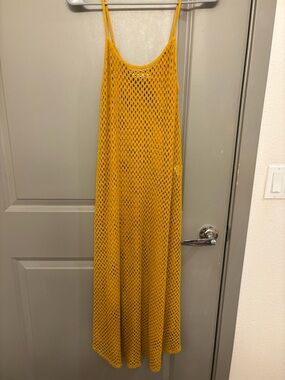 Yellow Mesh Slip Dress - Women